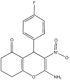 2-amino-4-(4-fluorophenyl)-3-nitro-4,6,7,8-tetrahydro-5H-chromen-5-one 구조식 이미지