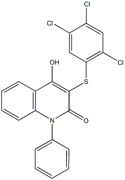 4-hydroxy-1-phenyl-3-[(2,4,5-trichlorophenyl)sulfanyl]-2(1H)-quinolinone 구조식 이미지