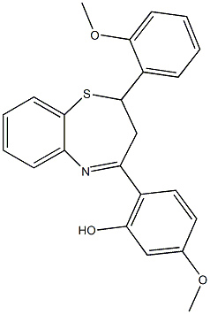 5-methoxy-2-[2-(2-methoxyphenyl)-2,3-dihydro-1,5-benzothiazepin-4-yl]phenol 구조식 이미지