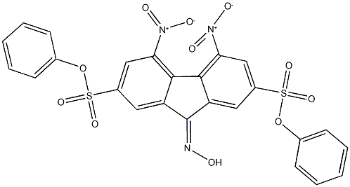 diphenyl 9-(hydroxyimino)-4,5-bisnitro-9H-fluorene-2,7-disulfonate Structure