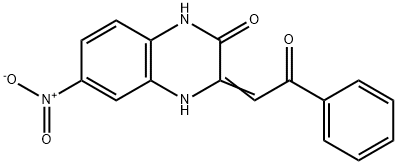 6-nitro-3-(2-oxo-2-phenylethylidene)-3,4-dihydro-2(1H)-quinoxalinone 구조식 이미지