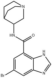 N-(1-azabicyclo[2.2.2]oct-3-yl)-6-bromo-1H-benzimidazole-4-carboxamide 구조식 이미지