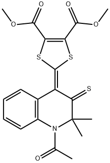 dimethyl 2-(1-acetyl-2,2-dimethyl-3-thioxo-2,3-dihydro-4(1H)-quinolinylidene)-1,3-dithiole-4,5-dicarboxylate 구조식 이미지