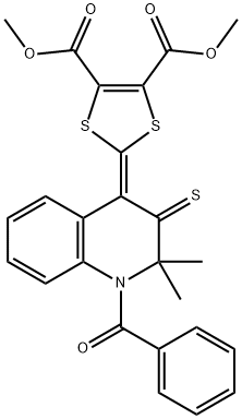 dimethyl 2-(1-benzoyl-2,2-dimethyl-3-thioxo-2,3-dihydro-4(1H)-quinolinylidene)-1,3-dithiole-4,5-dicarboxylate 구조식 이미지