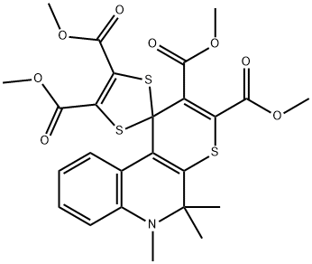 tetramethyl 5',5',6'-trimethyl-5',6'-dihydrospiro(1,3-dithiole-2,1'-[1'H]-thiopyrano[2,3-c]quinoline)-2',3',4,5-tetracarboxylate 구조식 이미지