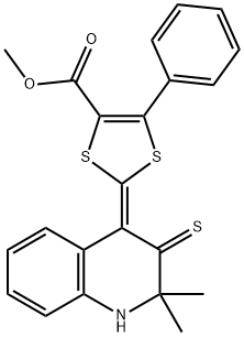 methyl 2-(2,2-dimethyl-3-thioxo-2,3-dihydro-4(1H)-quinolinylidene)-5-phenyl-1,3-dithiole-4-carboxylate 구조식 이미지