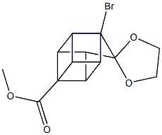 methyl 1-bromospiro(pentacyclo[4.3.0.0~2,5~.0~3,8~.0~4,7~]nonane-9,2'-[1,3]-dioxolane)-4-carboxylate 구조식 이미지