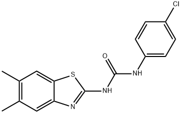 N-(4-chlorophenyl)-N'-(5,6-dimethyl-1,3-benzothiazol-2-yl)urea 구조식 이미지