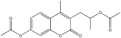 2-[7-(acetyloxy)-4-methyl-2-oxo-2H-chromen-3-yl]-1-methylethyl acetate Structure