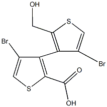 4,4'-dibromo-2'-(hydroxymethyl)-3,3'-bithiophene-2-carboxylic acid 구조식 이미지