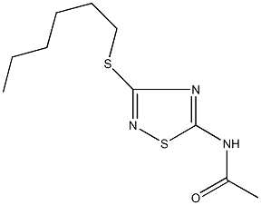 N-[3-(hexylsulfanyl)-1,2,4-thiadiazol-5-yl]acetamide 구조식 이미지