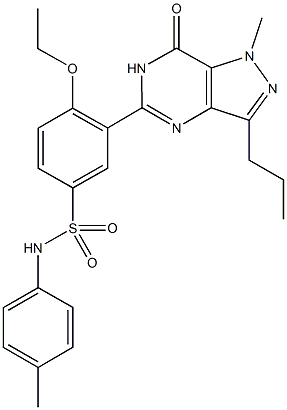 4-ethoxy-3-(1-methyl-7-oxo-3-propyl-6,7-dihydro-1H-pyrazolo[4,3-d]pyrimidin-5-yl)-N-(4-methylphenyl)benzenesulfonamide Structure