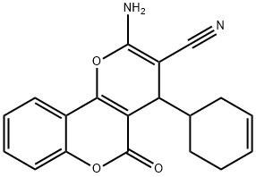 2-amino-4-(3-cyclohexen-1-yl)-5-oxo-4H,5H-pyrano[3,2-c]chromene-3-carbonitrile Structure