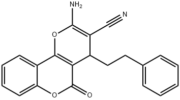 2-amino-5-oxo-4-phenethyl-4H,5H-pyrano[3,2-c]chromene-3-carbonitrile 구조식 이미지