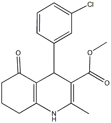 methyl 4-(3-chlorophenyl)-2-methyl-5-oxo-1,4,5,6,7,8-hexahydro-3-quinolinecarboxylate Structure
