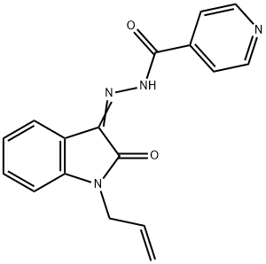 N'-(1-allyl-2-oxo-1,2-dihydro-3H-indol-3-ylidene)isonicotinohydrazide 구조식 이미지
