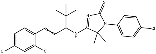 4-{[1-tert-butyl-3-(2,4-dichlorophenyl)-2-propenyl]amino}-1-(4-chlorophenyl)-5,5-dimethyl-1,5-dihydro-2H-imidazole-2-thione Structure