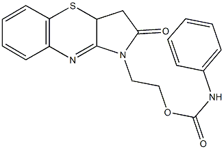 2-(2-oxo-3,3a-dihydropyrrolo[3,2-b][1,4]benzothiazin-1(2H)-yl)ethyl phenylcarbamate Structure