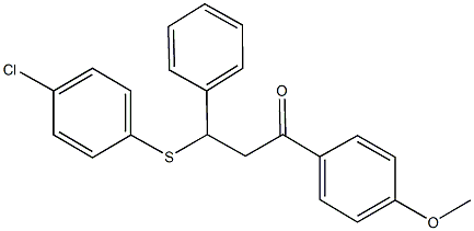 3-[(4-chlorophenyl)sulfanyl]-1-(4-methoxyphenyl)-3-phenyl-1-propanone Structure