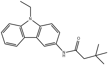 N-(9-ethyl-9H-carbazol-3-yl)-3,3-dimethylbutanamide 구조식 이미지