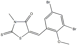 5-(3,5-dibromo-2-methoxybenzylidene)-3-methyl-2-thioxo-1,3-thiazolidin-4-one Structure