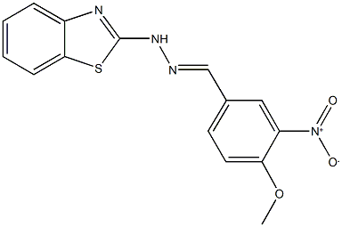 3-nitro-4-methoxybenzaldehyde 1,3-benzothiazol-2-ylhydrazone Structure