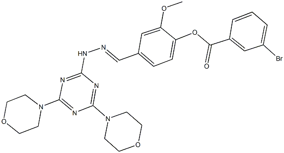 4-{2-[4,6-di(4-morpholinyl)-1,3,5-triazin-2-yl]carbohydrazonoyl}-2-methoxyphenyl 3-bromobenzoate Structure