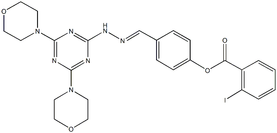 4-{2-[4,6-di(4-morpholinyl)-1,3,5-triazin-2-yl]carbohydrazonoyl}phenyl 2-iodobenzoate 구조식 이미지