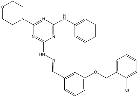 3-[(2-chlorobenzyl)oxy]benzaldehyde [4-anilino-6-(4-morpholinyl)-1,3,5-triazin-2-yl]hydrazone Structure