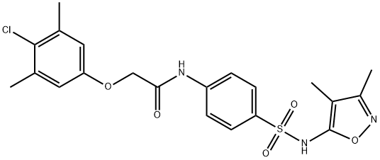 2-(4-chloro-3,5-dimethylphenoxy)-N-(4-{[(3,4-dimethyl-5-isoxazolyl)amino]sulfonyl}phenyl)acetamide Structure
