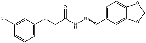 N'-(1,3-benzodioxol-5-ylmethylene)-2-(3-chlorophenoxy)acetohydrazide 구조식 이미지