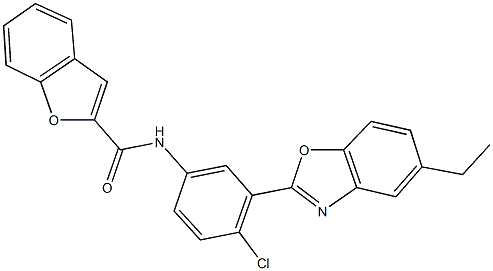 N-[4-chloro-3-(5-ethyl-1,3-benzoxazol-2-yl)phenyl]-1-benzofuran-2-carboxamide Structure