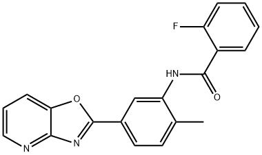 2-fluoro-N-(2-methyl-5-[1,3]oxazolo[4,5-b]pyridin-2-ylphenyl)benzamide Structure