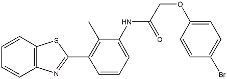 N-[3-(1,3-benzothiazol-2-yl)-2-methylphenyl]-2-(4-bromophenoxy)acetamide 구조식 이미지