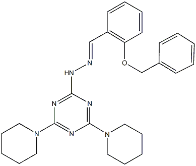 2-(benzyloxy)benzaldehyde [4,6-di(1-piperidinyl)-1,3,5-triazin-2-yl]hydrazone 구조식 이미지