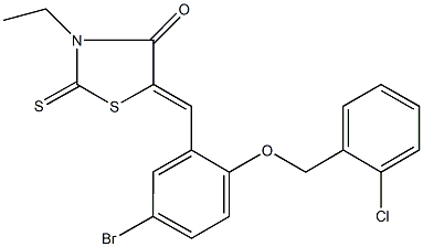 5-{5-bromo-2-[(2-chlorobenzyl)oxy]benzylidene}-3-ethyl-2-thioxo-1,3-thiazolidin-4-one Structure