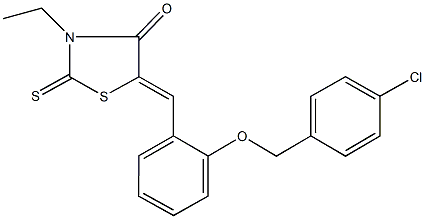 5-{2-[(4-chlorobenzyl)oxy]benzylidene}-3-ethyl-2-thioxo-1,3-thiazolidin-4-one Structure