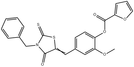 4-[(3-benzyl-4-oxo-2-thioxo-1,3-thiazolidin-5-ylidene)methyl]-2-methoxyphenyl 2-furoate Structure