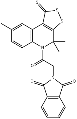 2-[2-oxo-2-(4,4,8-trimethyl-1-thioxo-1,4-dihydro-5H-[1,2]dithiolo[3,4-c]quinolin-5-yl)ethyl]-1H-isoindole-1,3(2H)-dione 구조식 이미지