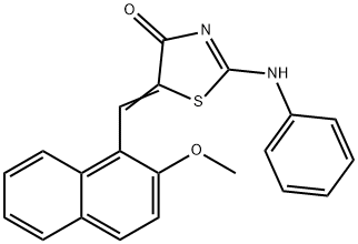 5-[(2-methoxy-1-naphthyl)methylene]-2-(phenylimino)-1,3-thiazolidin-4-one Structure