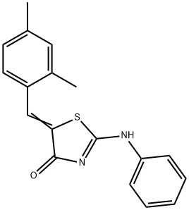 5-(2,4-dimethylbenzylidene)-2-(phenylimino)-1,3-thiazolidin-4-one 구조식 이미지
