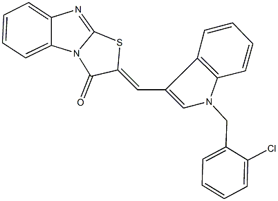 2-{[1-(2-chlorobenzyl)-1H-indol-3-yl]methylene}[1,3]thiazolo[3,2-a]benzimidazol-3(2H)-one Structure