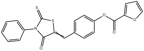 4-[(4-oxo-3-phenyl-2-thioxo-1,3-thiazolidin-5-ylidene)methyl]phenyl 2-furoate 구조식 이미지