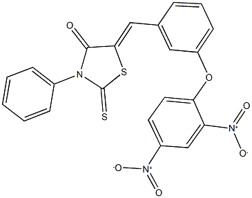 5-(3-{2,4-dinitrophenoxy}benzylidene)-3-phenyl-2-thioxo-1,3-thiazolidin-4-one Structure