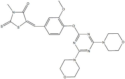 5-(4-{[4,6-di(4-morpholinyl)-1,3,5-triazin-2-yl]oxy}-3-methoxybenzylidene)-3-methyl-2-thioxo-1,3-thiazolidin-4-one Structure