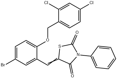 5-{5-bromo-2-[(2,4-dichlorobenzyl)oxy]benzylidene}-3-phenyl-1,3-thiazolidine-2,4-dione Structure