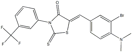 5-[3-bromo-4-(dimethylamino)benzylidene]-2-thioxo-3-[3-(trifluoromethyl)phenyl]-1,3-thiazolidin-4-one Structure