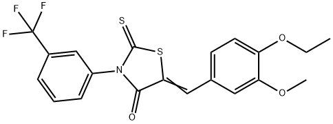 5-(4-ethoxy-3-methoxybenzylidene)-2-thioxo-3-[3-(trifluoromethyl)phenyl]-1,3-thiazolidin-4-one 구조식 이미지