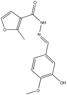 N'-(3-hydroxy-4-methoxybenzylidene)-2-methyl-3-furohydrazide 구조식 이미지