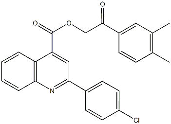 2-(3,4-dimethylphenyl)-2-oxoethyl 2-(4-chlorophenyl)-4-quinolinecarboxylate Structure